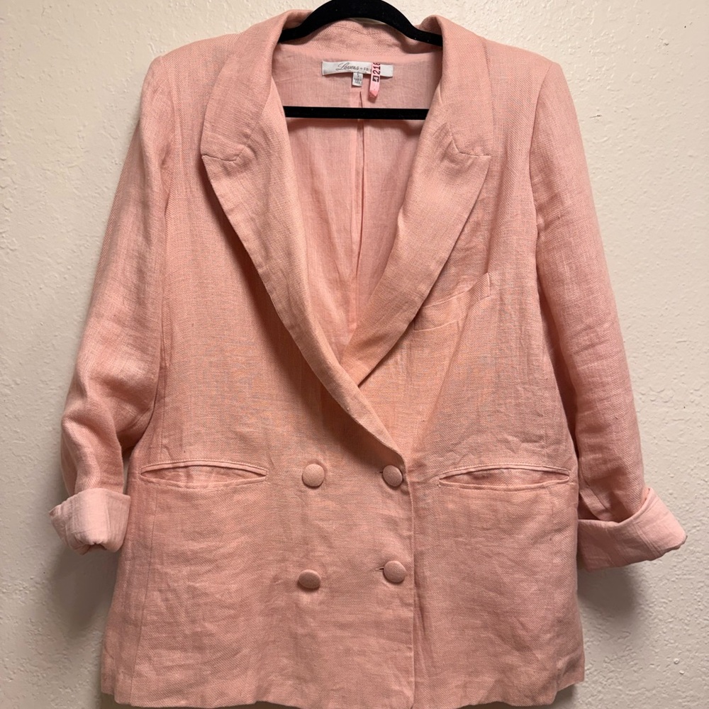 Lovers + Friends Blush Double-Breasted Blazer